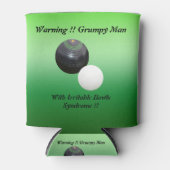 芝生おもしろいの椀に不機嫌な男が 缶クーラー (正面)