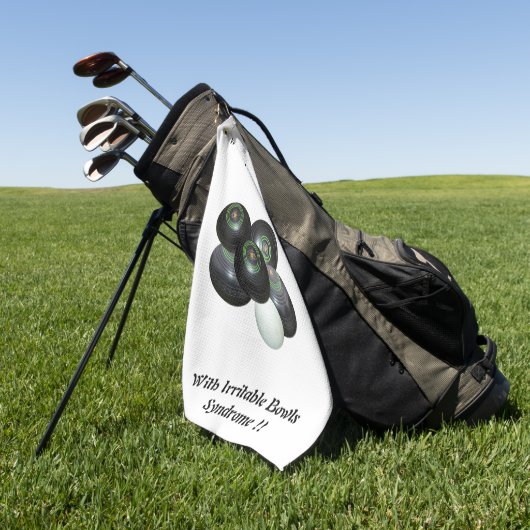 芝生おもしろいの椀に出て不機嫌なデザイン ゴルフタオル (グリーン)