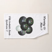 芝生おもしろいの椀に出て不機嫌なデザイン ハンドタオル (ハンドタオル)