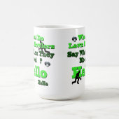 芝生おもしろいの椀の挨拶 コーヒーマグカップ (中央)