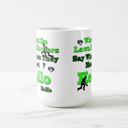 芝生おもしろいの椀の挨拶 コーヒーマグカップ (中央)