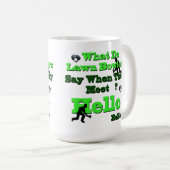 芝生おもしろいの椀の挨拶 コーヒーマグカップ (正面右)