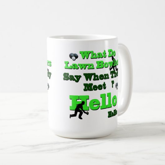 芝生おもしろいの椀の挨拶 コーヒーマグカップ (正面右)