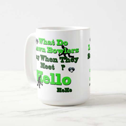 芝生おもしろいの椀の挨拶 コーヒーマグカップ (正面左)