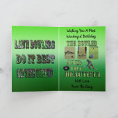 芝生おもしろいの椀は誕生日の願いを踏み鳴らした カード (内部)