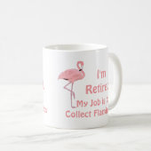 芝生おもしろいフラミンゴ退職金 コーヒーマグカップ (正面右)