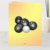 芝生おもしろいボウリングをする人、 クリケットの投手、ビッグ誕生日カード カード (裏面)