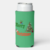 芝生おもしろいボウルのクリスマス、クーラーボックス スリム缶クーラー (Seltzer裏面)