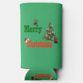 芝生おもしろいボウルのクリスマス、クーラーボックス スリム缶クーラー (裏面)