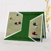 芝生おもしろいボウルの寸法、大きなグリーティングカード。 カード (黄色い花)