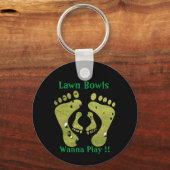 芝生おもしろいボウルの遊デザイン、キーリング キーホルダー (正面)