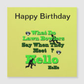 芝生おもしろいボウル挨拶，磁気カード (正面)