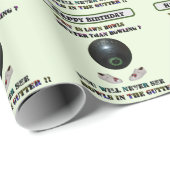 芝生おもしろいボール対ボーリング、誕生日 ラッピングペーパー (ロールコーナー)