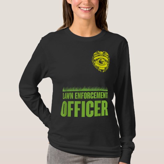 芝生おもしろい執行官の刈り込み Tシャツ (正面)