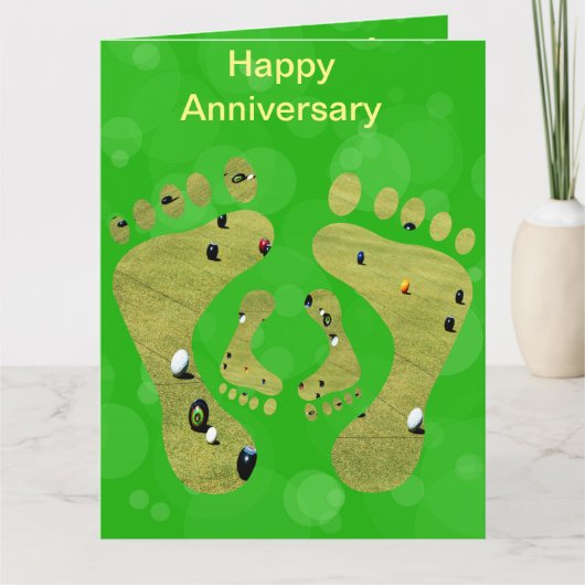 芝生おもしろい椀の周年記念カード カード (正面)