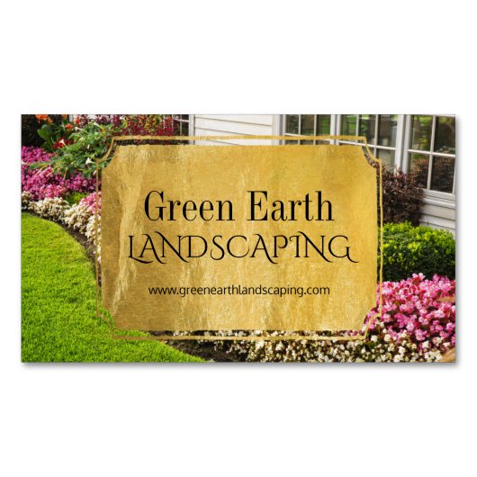 芝生および庭の磁石 マグネット名刺 (正面)