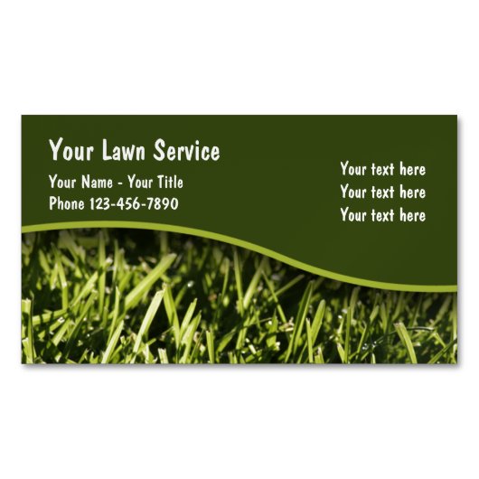 芝生および造園デザイン マグネット名刺 (正面)