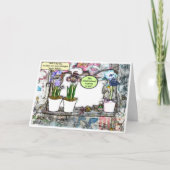 「芝生から降りるんだ！」 古いおもしろい誕生日の取得 カード (正面)