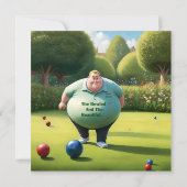 芝生すてきボウリングをする人、 クリケットの投手の男 サンキューカード (裏面)