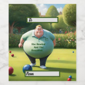 芝生すてきボウリングをする人、 クリケットの投手の男 ワインラベル (シングルラベル)