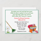 芝生とガーデンブライダルシャワーへの招待 招待状 (正面/裏面)