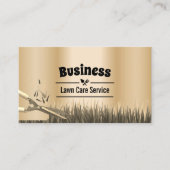 芝生と気に造園サービスモダン金ゴールド 名刺 (正面)