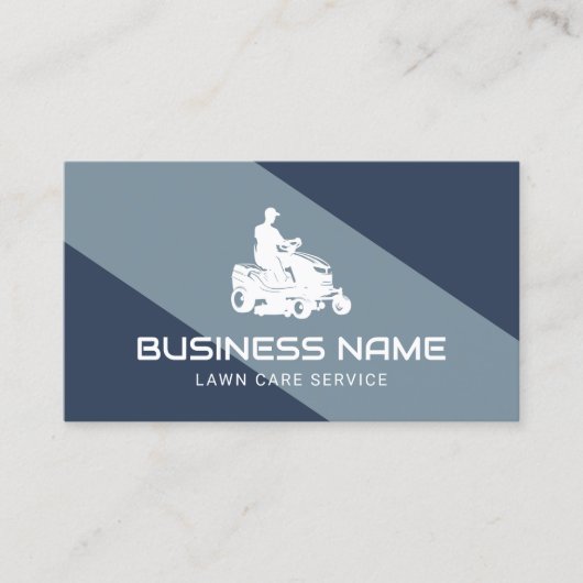 芝生と気に造園サービス乗馬モーワーブルー 名刺 (正面)