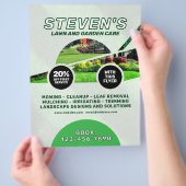 芝生と気に造園フライヤー チラシ (手)