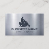 芝生と気に造園メタル乗馬モーワーロゴ 名刺 (正面)