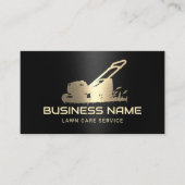 芝生と気に造園金ゴールドモーワーロゴブラック 名刺 (正面)