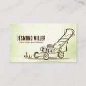 芝生と気に造園 – 芝刈りスケッチ 名刺 (正面)