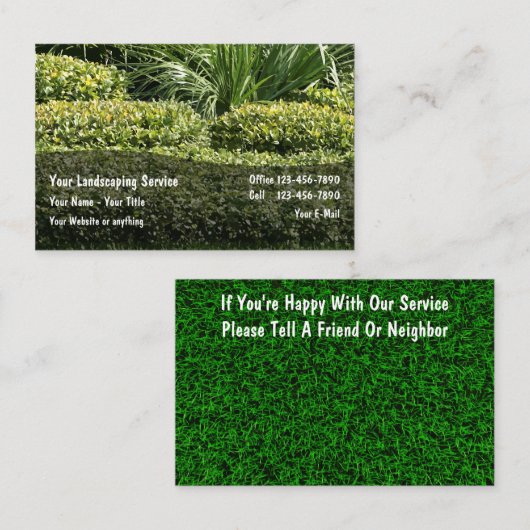 芝生と造園の名刺の両面 名刺 (正面/裏面)