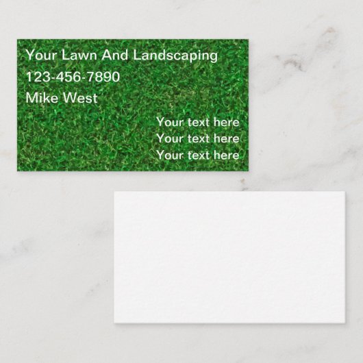芝生と造園の草の背景 名刺 (正面/裏面)