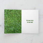 芝生にゴルフボール20誕生日カード カード (内部)