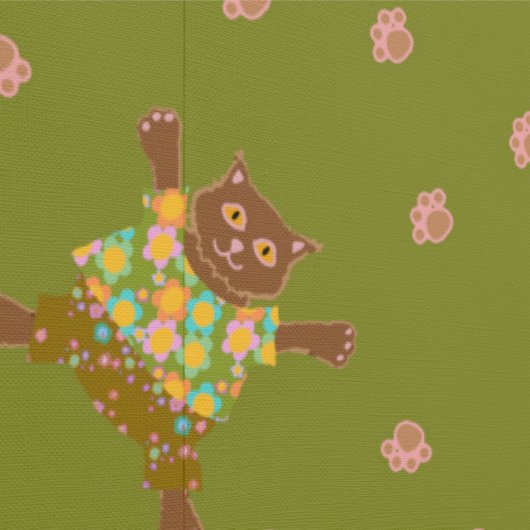 芝生に肉球の足跡を残すおしゃれな猫たち 壁紙 (縫い目)
