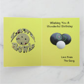 芝生のおもしろいボウルのグリーティング、大きな誕生日カード サンキューカード (内部)