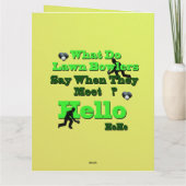 芝生のおもしろいボウルのグリーティング、大きな誕生日カード サンキューカード (裏面)