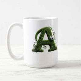 芝生のオブジェAとサッカーボール コーヒーマグカップ