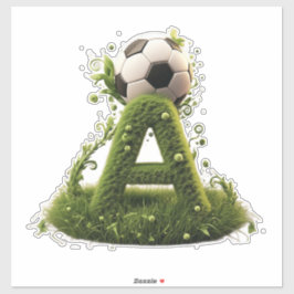 芝生のオブジェAとサッカーボール シール