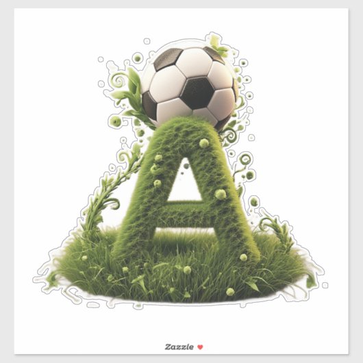芝生のオブジェAとサッカーボール シール (シート)