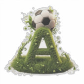 芝生のオブジェAとサッカーボール シール (正面)