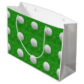 芝生のゴルフボール ラージペーパーバッグ (裏面アングル)