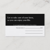 芝生のサービス業カードアポイントメントカード 予約カード (裏面)