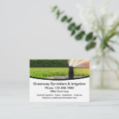 芝生のスプリンクラと灌漑名刺 名刺 (スタンド正面)