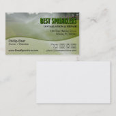 芝生のスプリンクラー/造園の名刺 名刺 (正面/裏面)