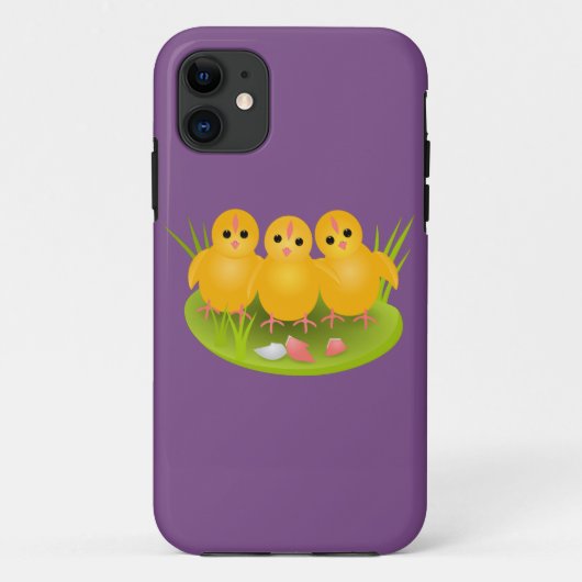 芝生のハッピーイースターの黄色いひよこ Case-Mate iPhoneケース (裏面)