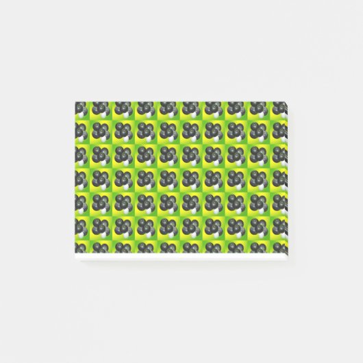 芝生のボウルにライム。 ポストイット (正面)