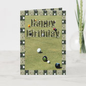 芝生のボウルに囲まれた誕生日カード カード (正面)