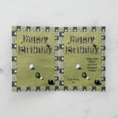 芝生のボウルに囲まれた誕生日カード カード (内部)