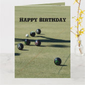 芝生のボウルの近いコール、大規模な誕生日 カード (黄色い花)